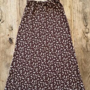 Floral Brown Maxi Skirt